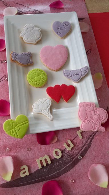 Sablé amour nature pâte à sucre lots par 10