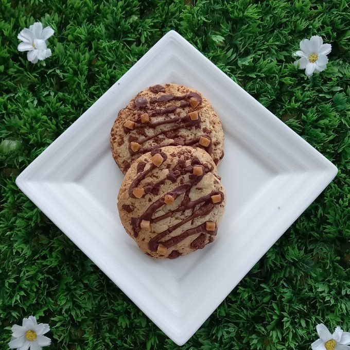 Cookies chocolat caramel lots par 2